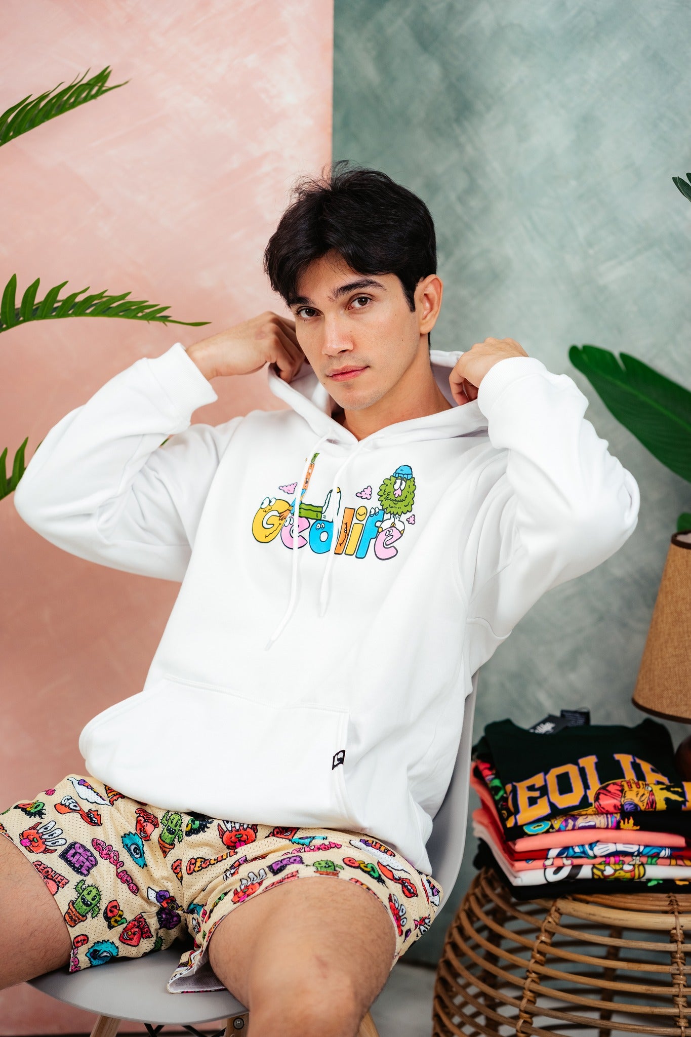 GEOLIFE ALL JOY HOODIE WHITE
