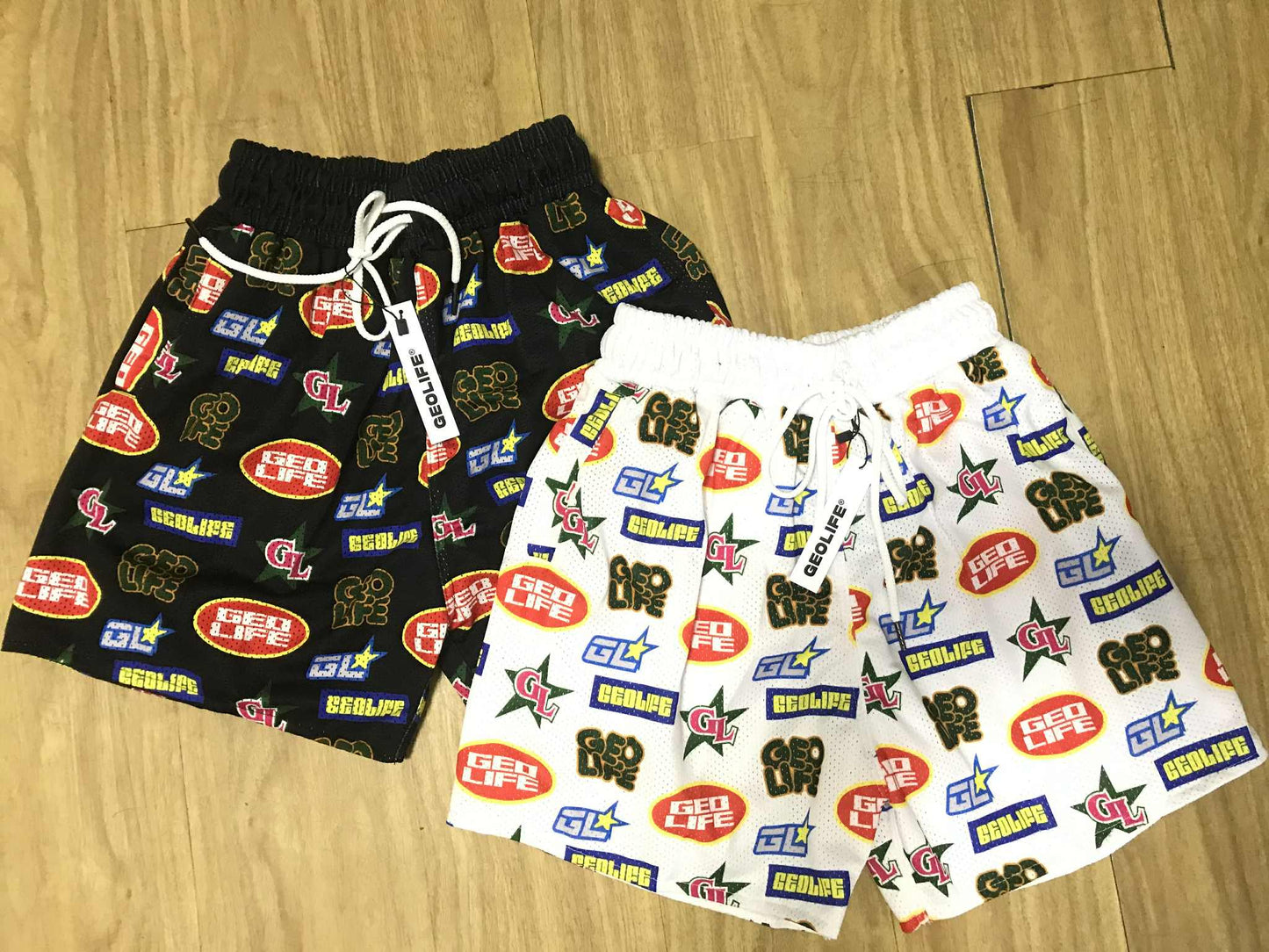 GEOLIFE PATTERN - MESH SHORT - BLACK