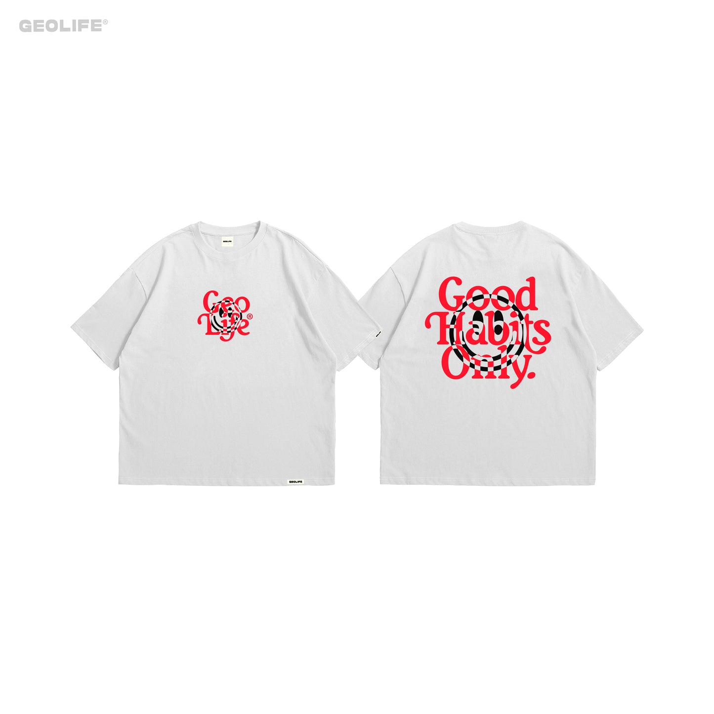 GEOLIFE GOOD HABITS - WHITE TSHIRT