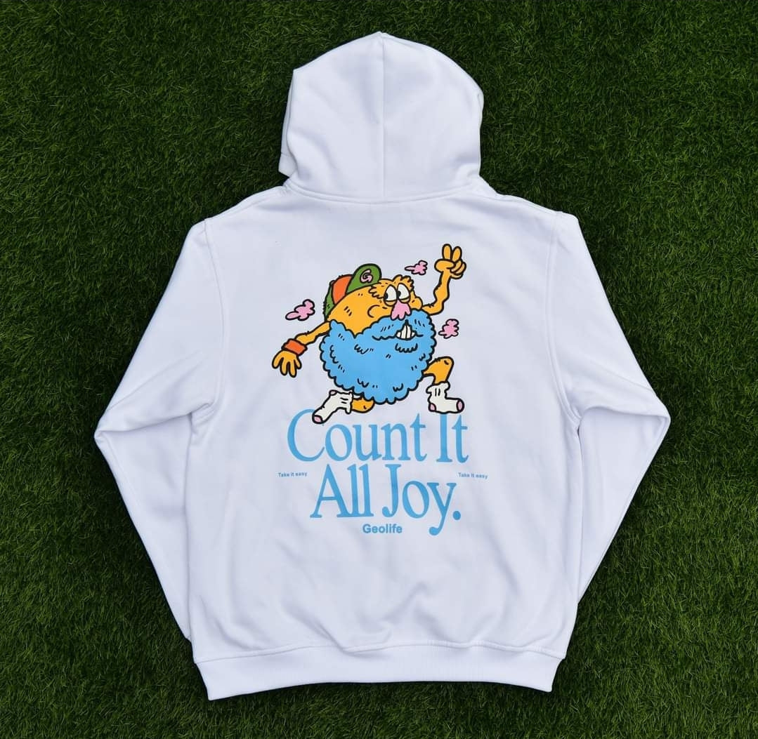 GEOLIFE ALL JOY HOODIE WHITE
