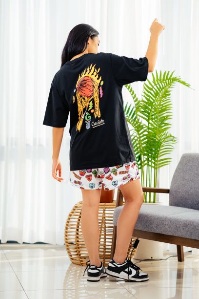 CLOUDS BLACK TSHIRT - GEOLIFE