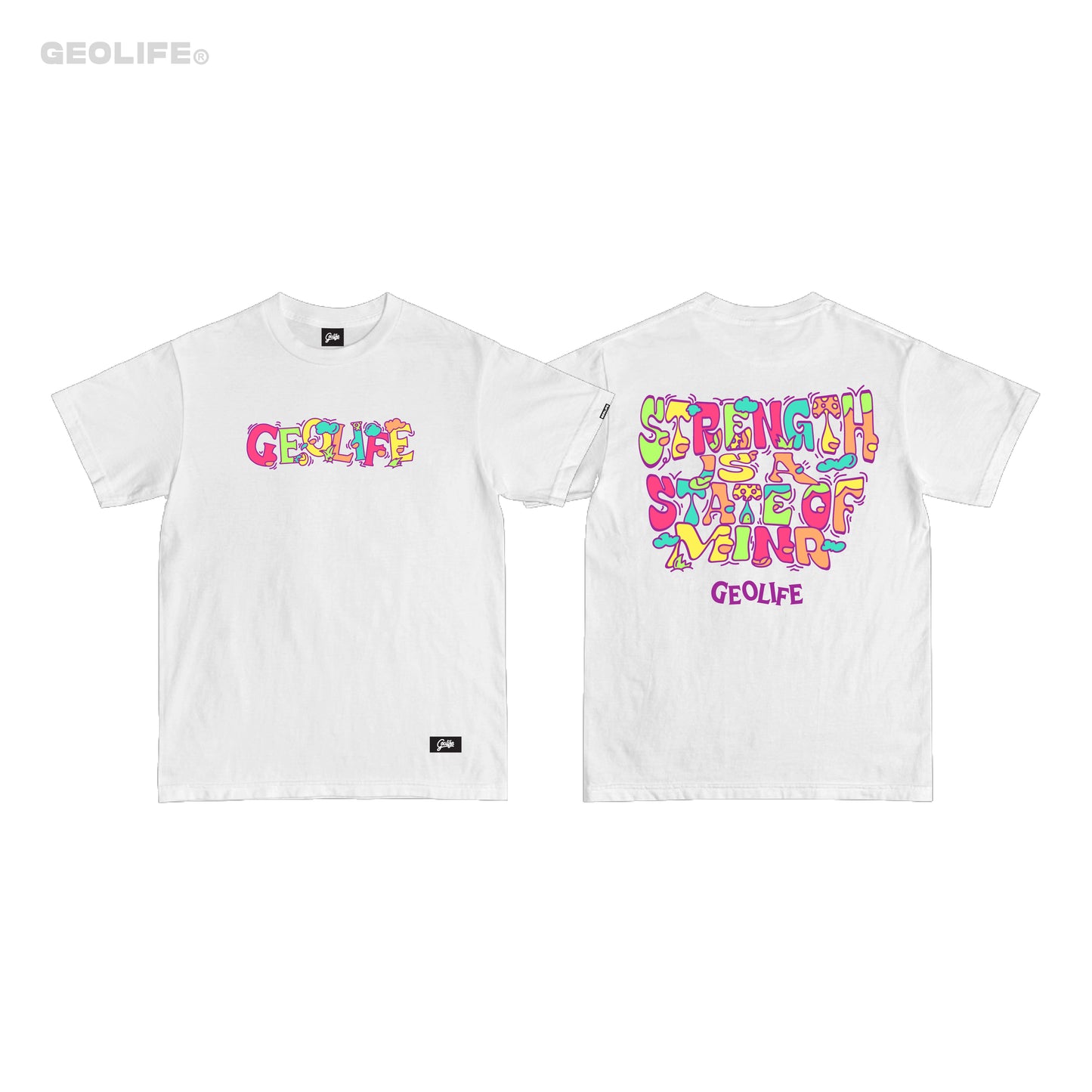 GEOLIFE STRENGTH WHITE TSHIRT