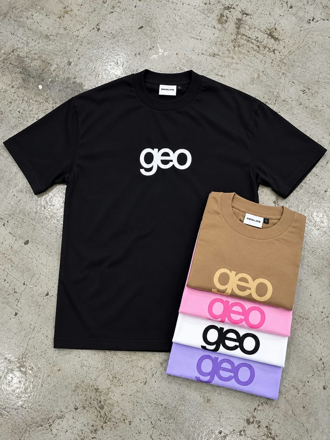 GEOLIFE EMBROIDERY  KHAKI TSHIRT