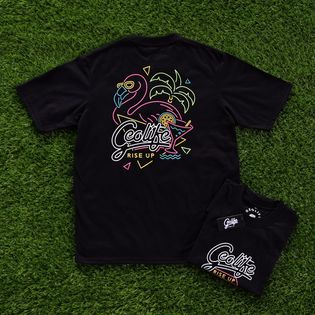 NEON VIBES BLACK TSHIRT - GEOLIFE