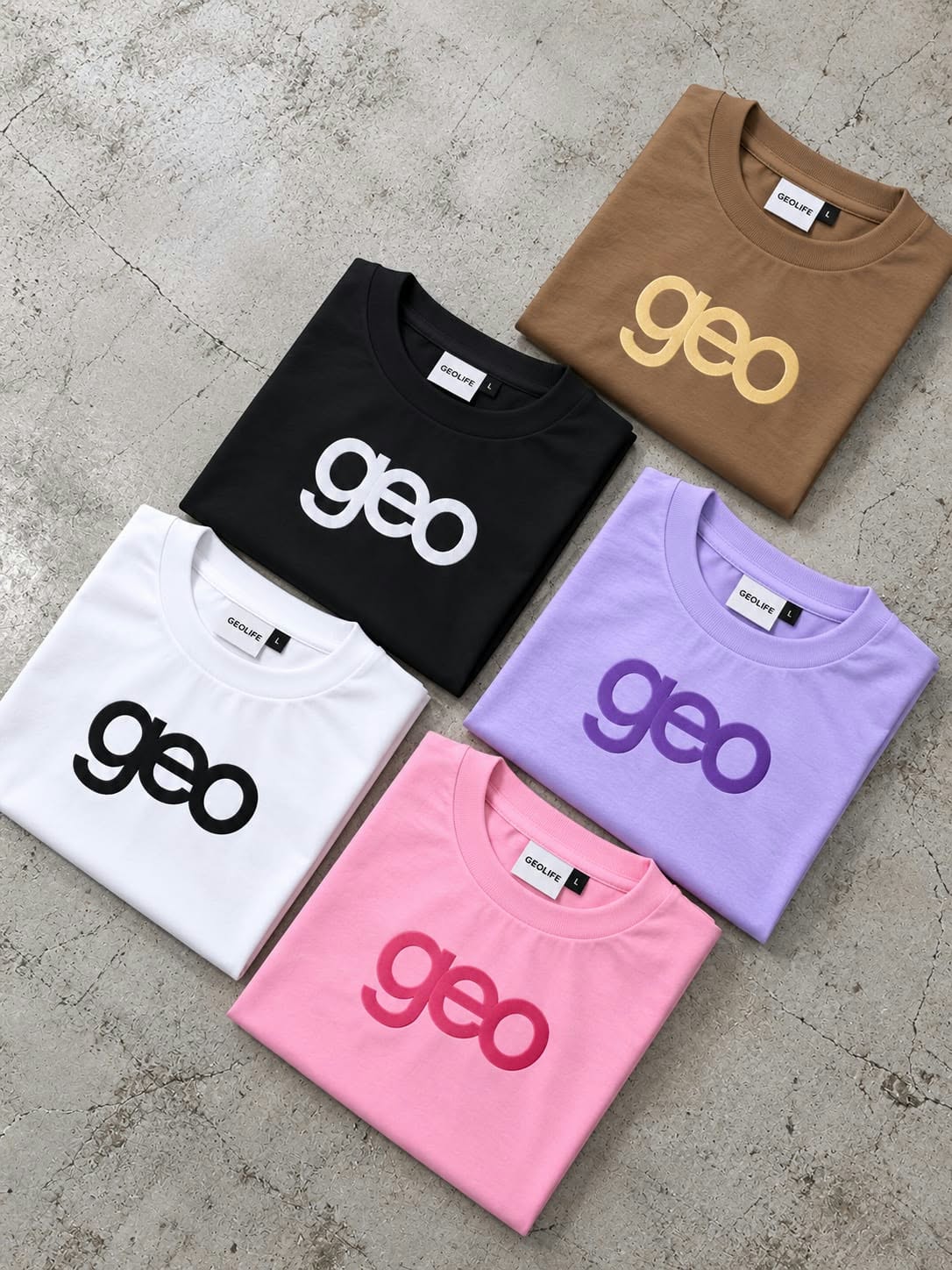 GEOLIFE EMBROIDERY  KHAKI TSHIRT