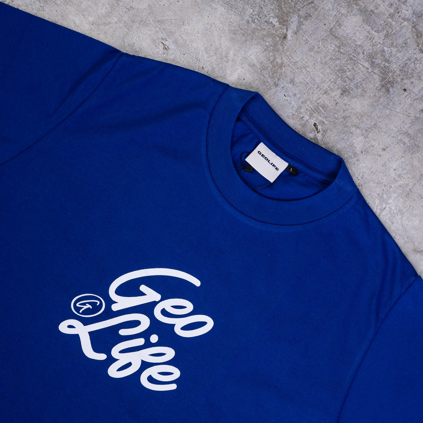 GEOLIFE SCRIPT -  ROYAL BLUE TSHIRT