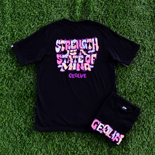 GEOLIFE STRENGTH BLACK TSHIRT