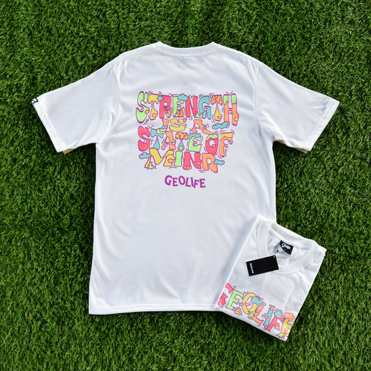 GEOLIFE STRENGTH WHITE TSHIRT