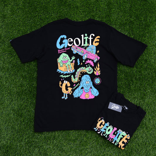 TRIPPY BLACK TSHIRT - GEOLIFE