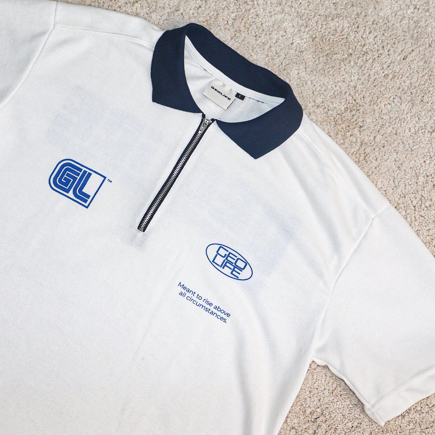 GEOLIFE RISE ABOVE -  WHITE POLO SHIRT