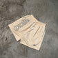 GEOLIFE EMBROIDERY MESH SHORTS --- CREAM