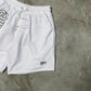 GEOLIFE EMBROIDERY MESH SHORTS --- WHITE