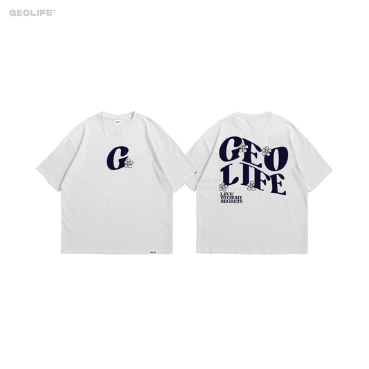 GEOLIFE LIVE WITHOUT REGRETS -  WHITE TSHIRT