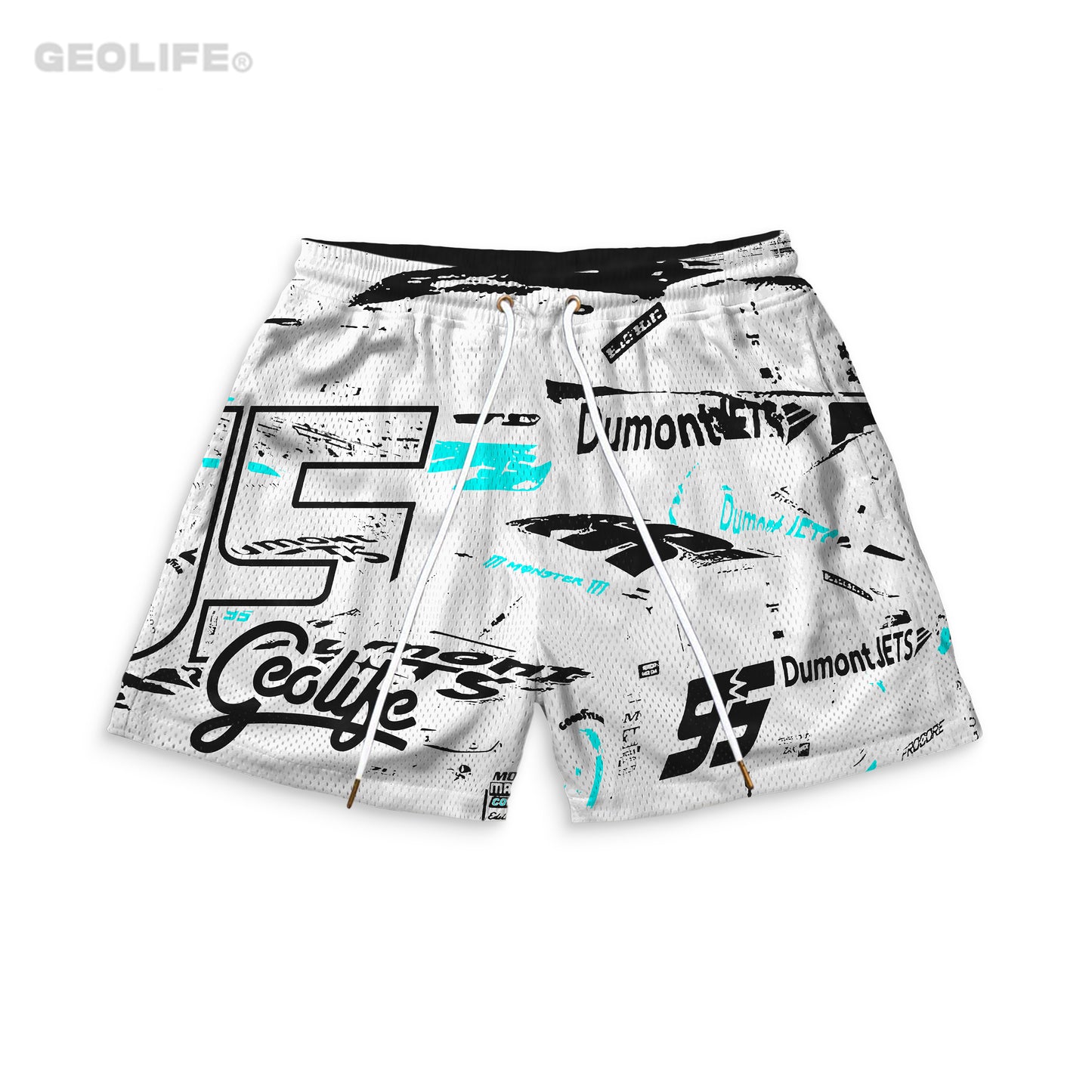 NASCAR WHITE MESH SHORT - GEOLIFE