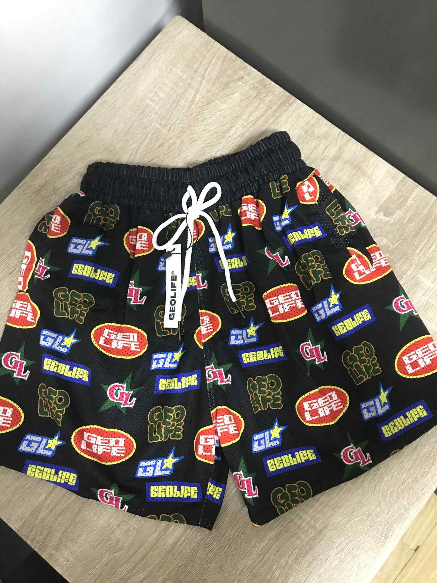 GEOLIFE PATTERN - MESH SHORT - BLACK