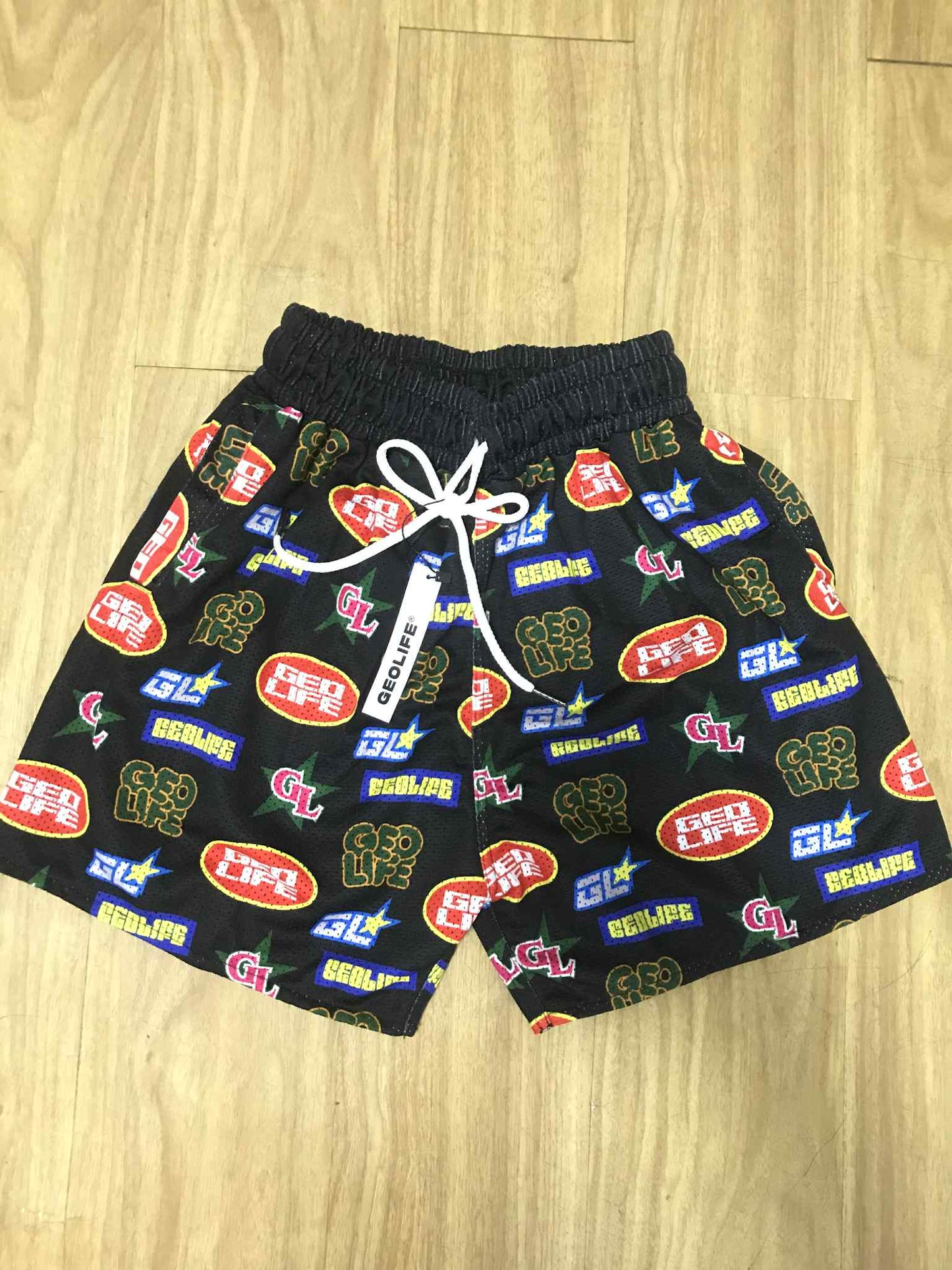 GEOLIFE PATTERN - MESH SHORT - BLACK