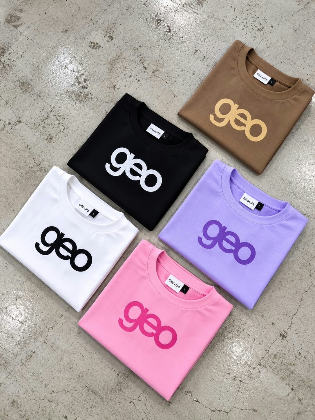 GEOLIFE EMBROIDERY  KHAKI TSHIRT