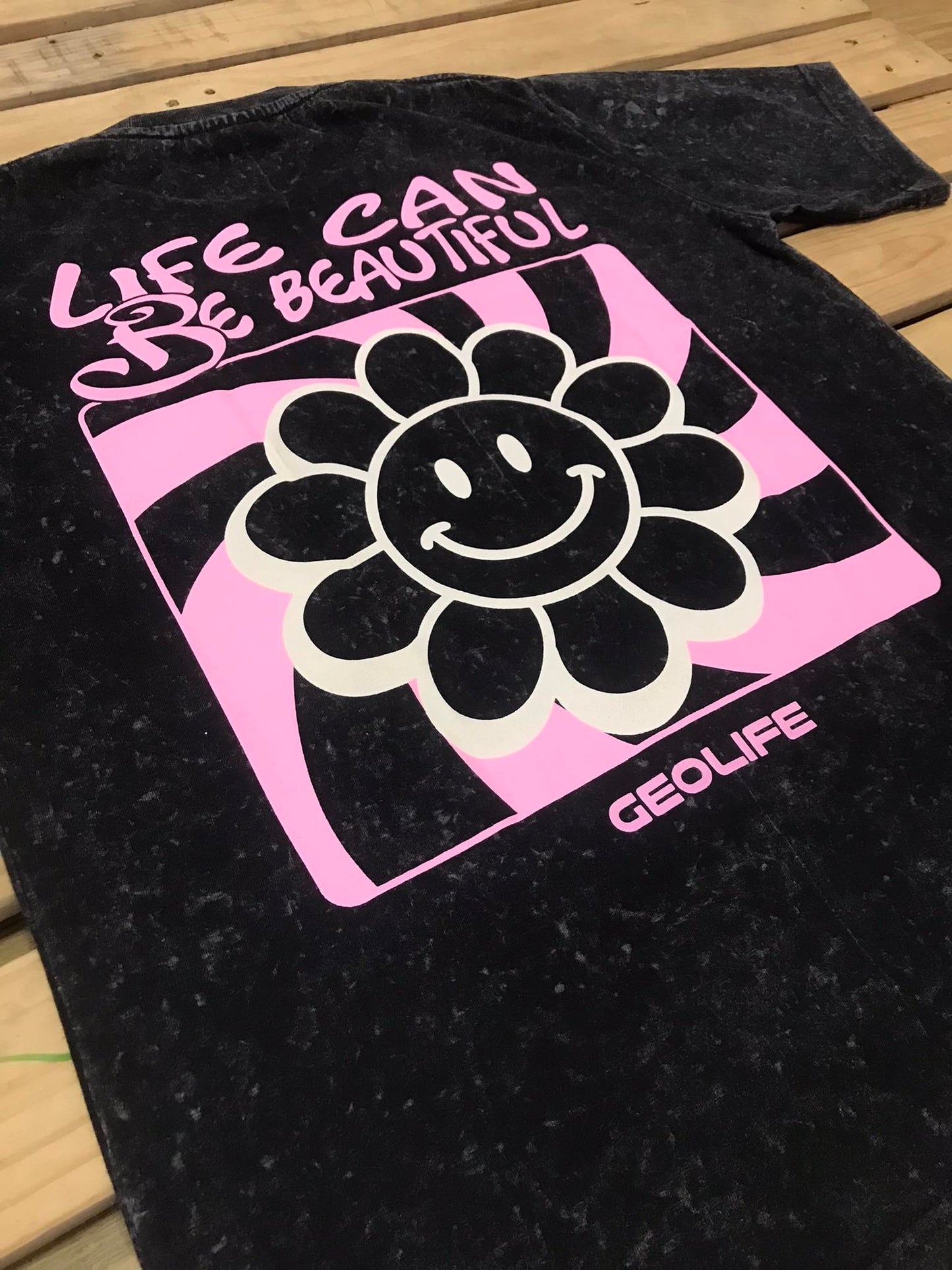 BEAUTIFUL ACID WASH BLACK TSHIRT - GEOLIFE